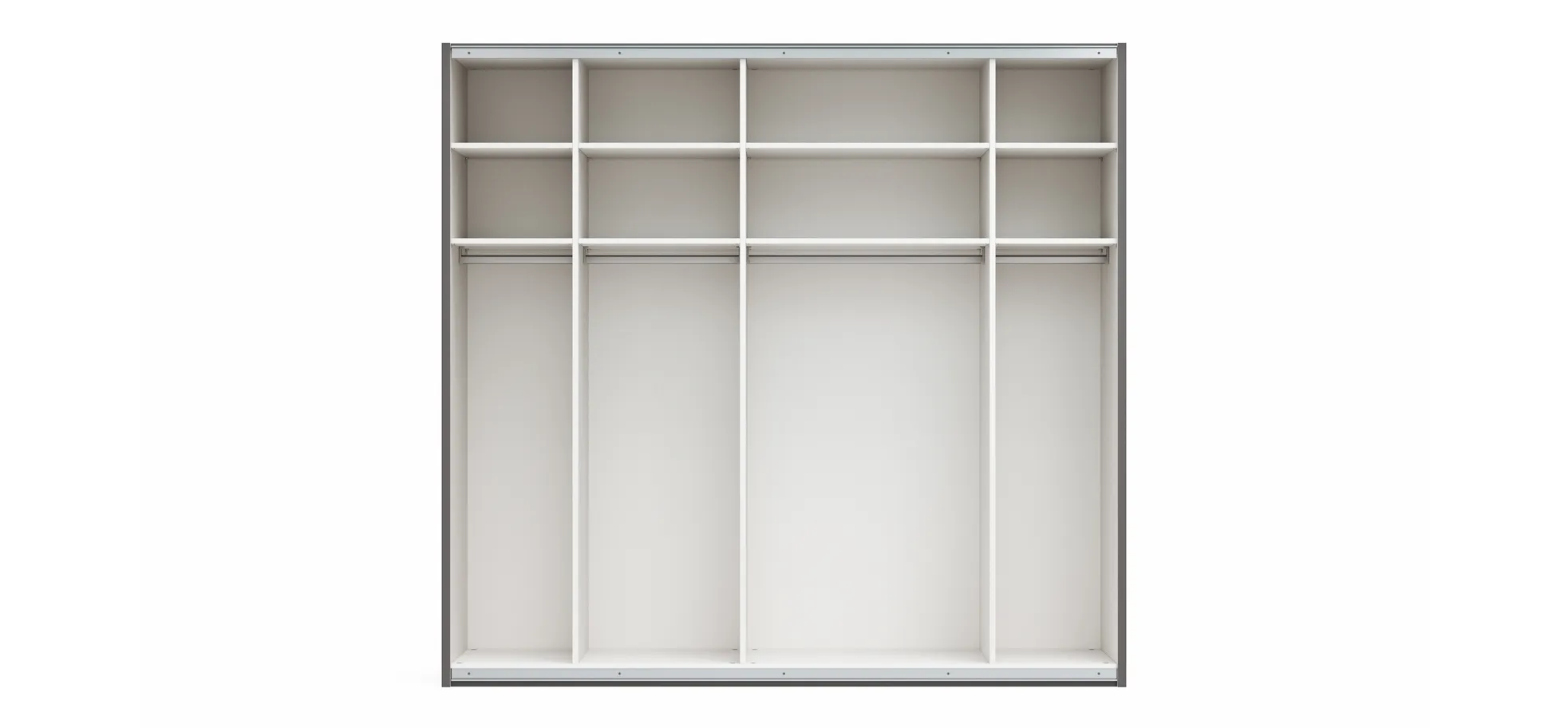 Schwebetürenschrank Viana - B ca. 241 cm, Lack, Steingrau