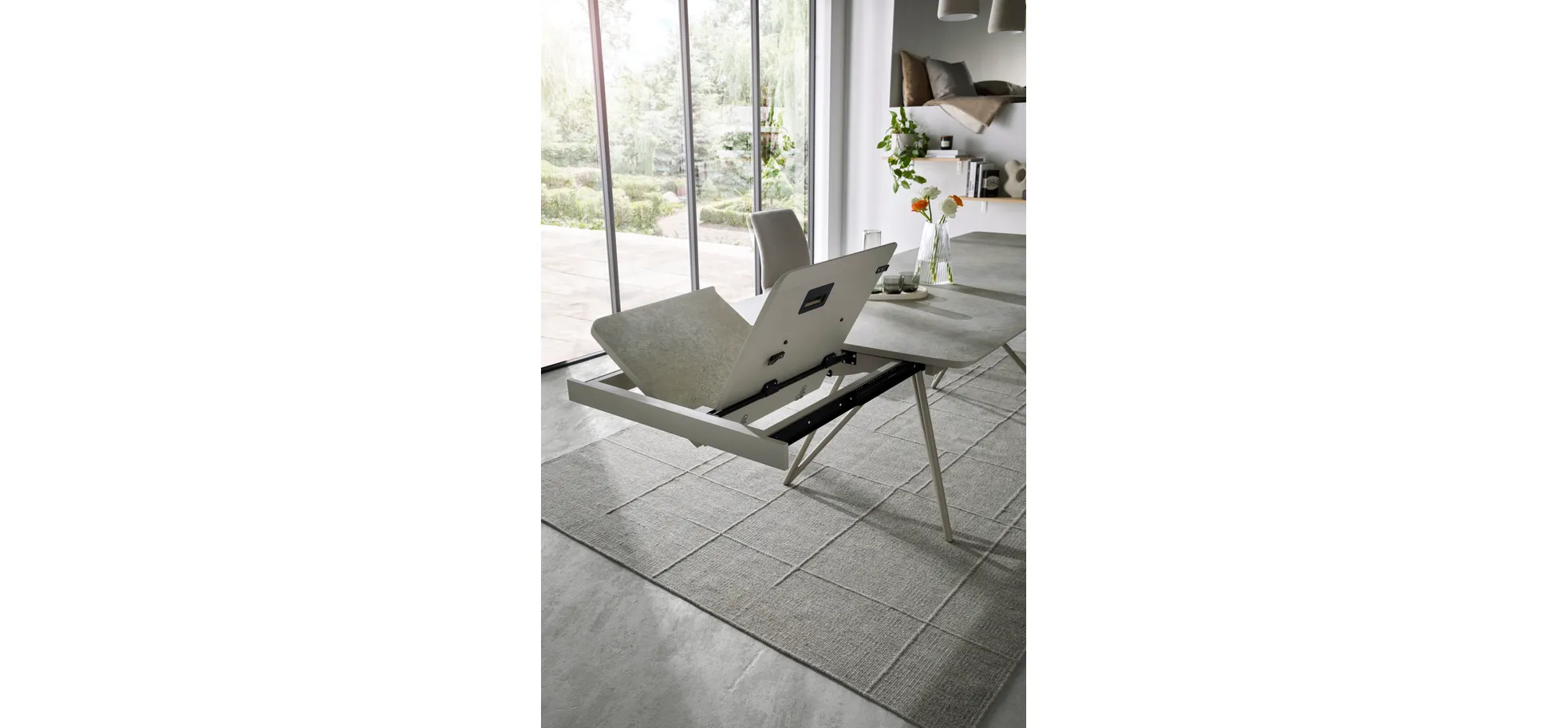 Esstisch Sedana - ausziehbar, LB ca. 200x100 cm, HPL, Grau