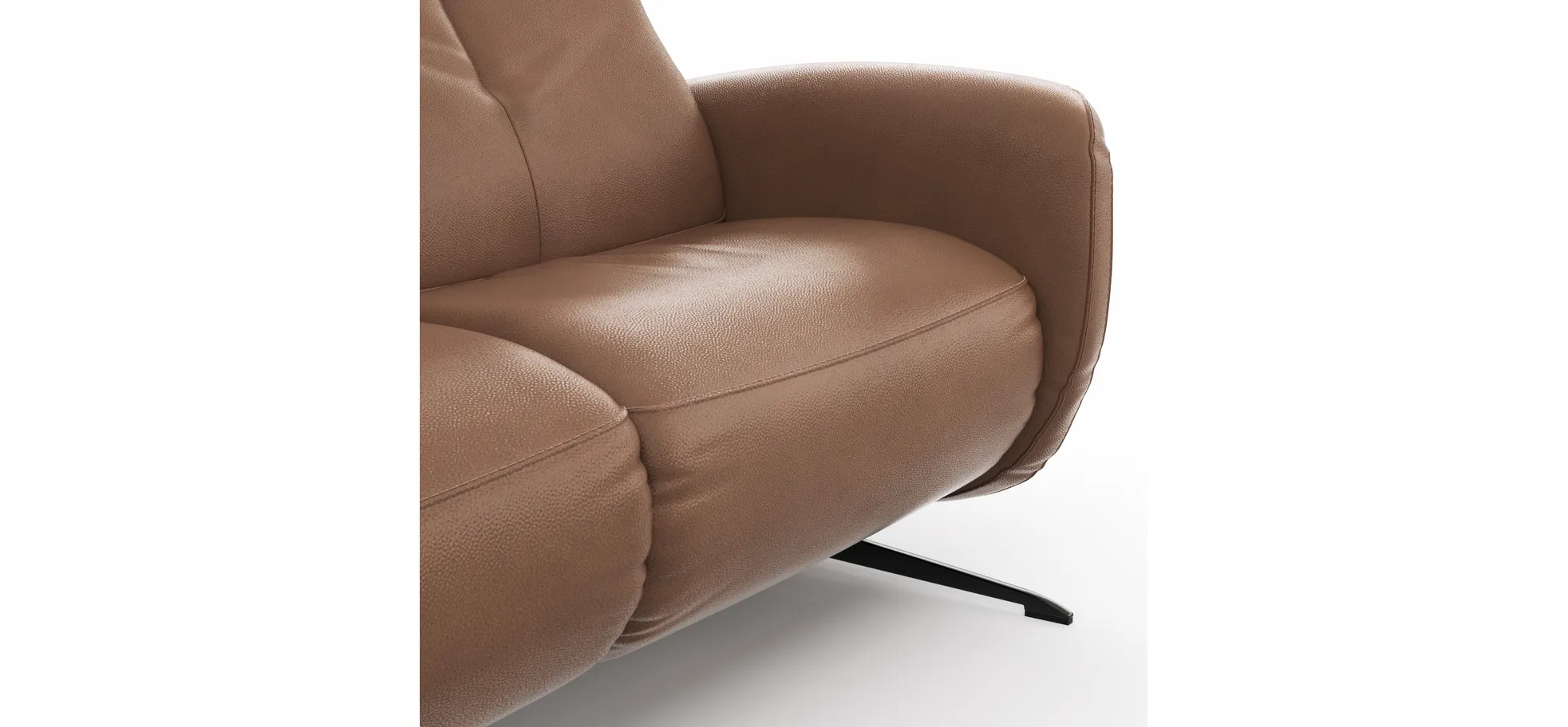 Sofa Sitz.Konzept Sofa - 2,5-Sitzer inkl. Relaxfunktion (motorisch) und Kopfteilverstellung, Leder, Cognac