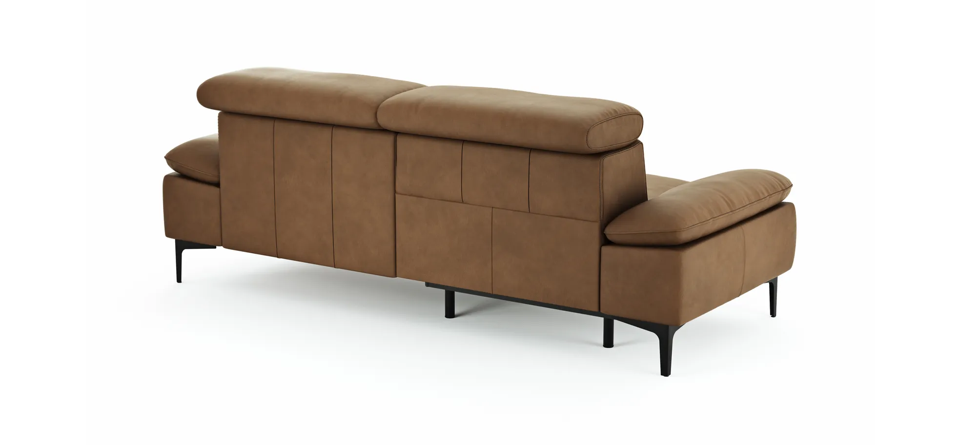 Sofa Felipa - 3-Sitzer inkl. Relaxfunktion (motorisch) und Kopfteil verstellbar, Leder, Cognac