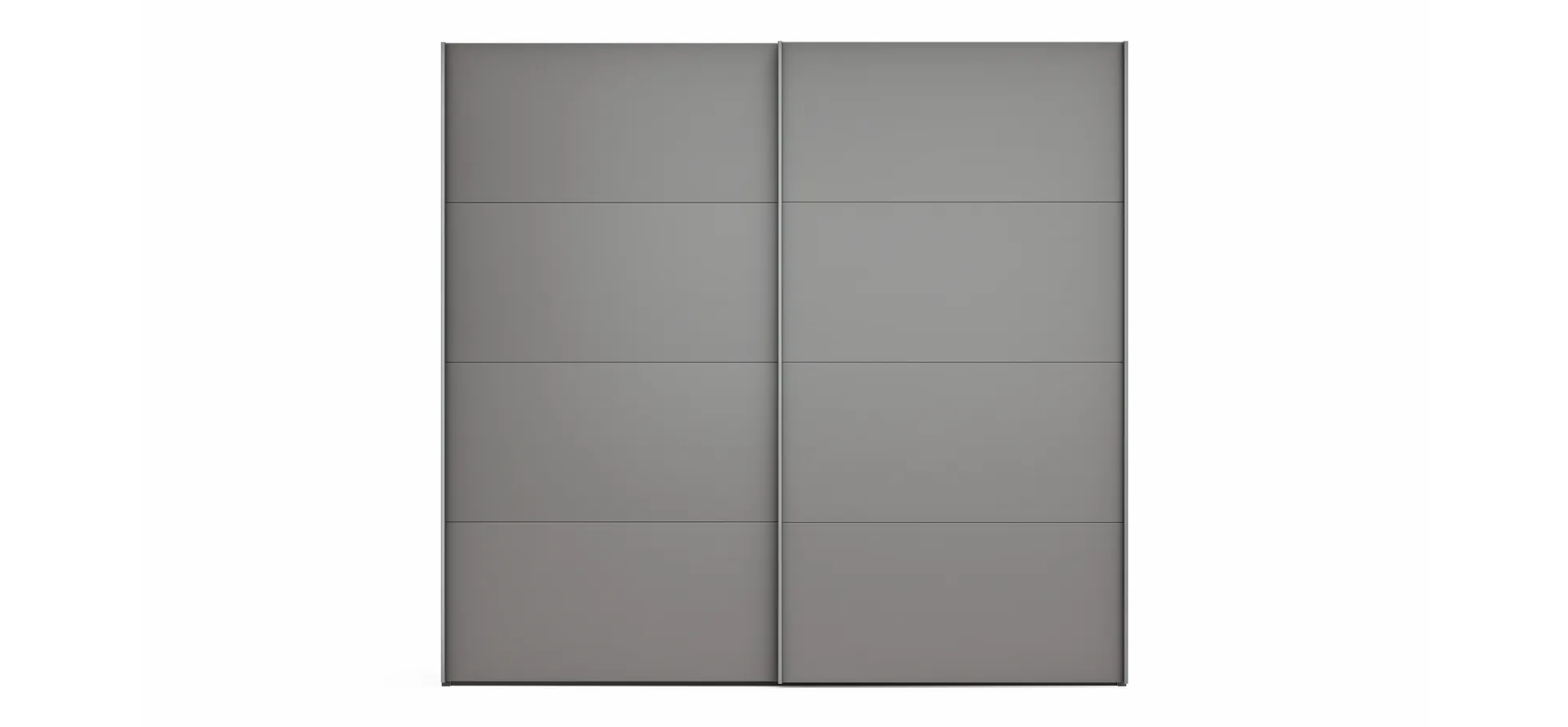 Schwebetürenschrank Viana - B ca. 241 cm, Lack, Steingrau