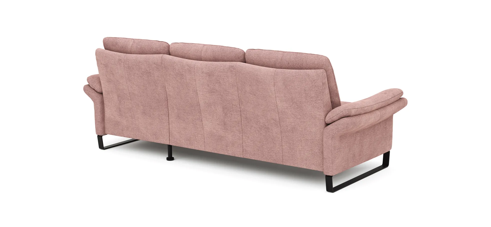 Ecksofa Tenero - 2-Sitzer mit Longchair rechts, Stoff, Helles Rosa
