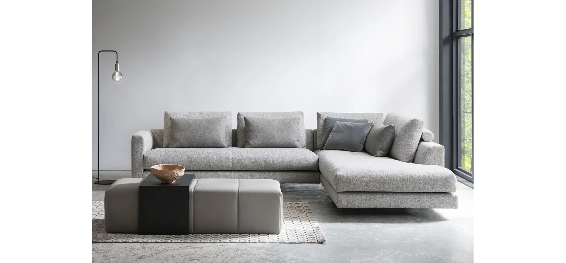 Ecksofa Cuneo Select - 2,5-Sitzer mit Ecke Rechts, Stoff, Sand 3027310