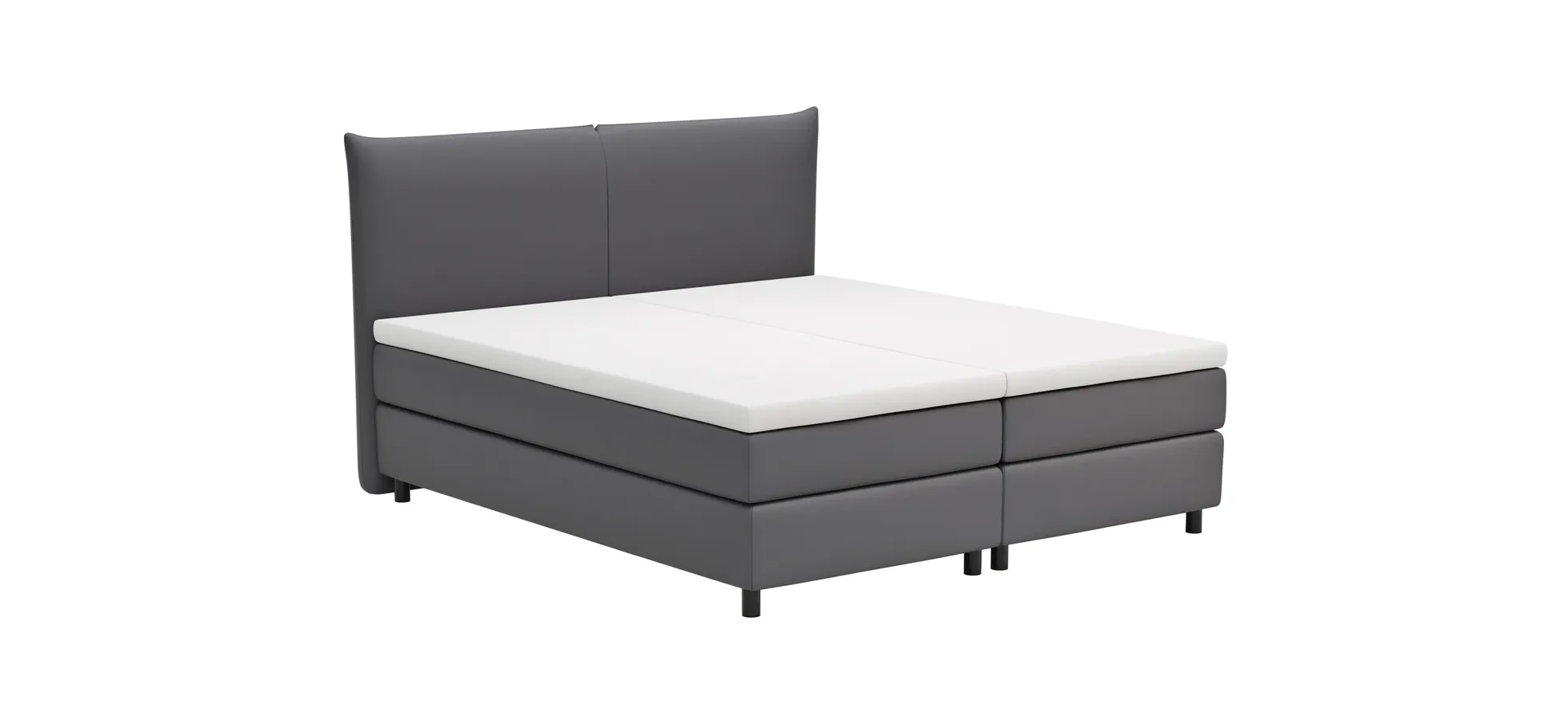 Boxspringbett Hatu - Liegefläche ca. 180x200 cm, Stoff, Anthrazit