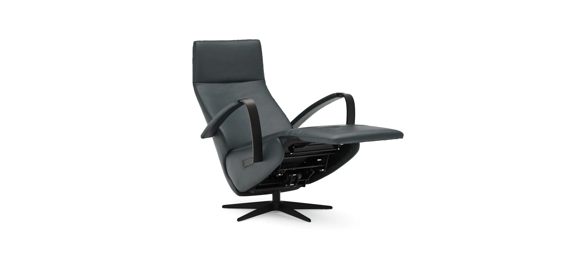 Relaxsessel Girona - Relaxfunktion (motorisch), Leder, Graphit