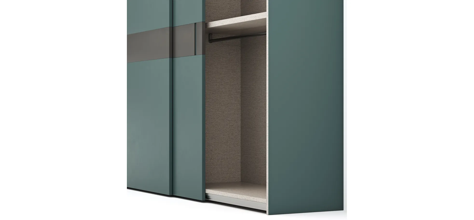 Schiebetürenschrank Loretto - B ca. 280 cm, Lack matt, Salbeigrün