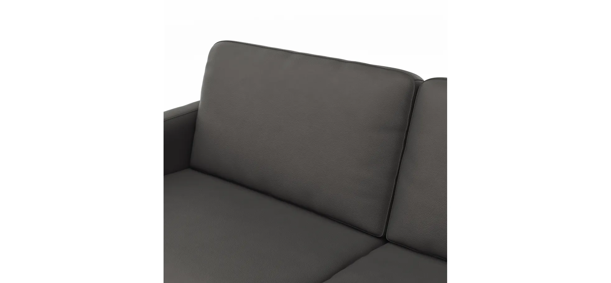 Sofa Enna - 3,5-Sitzer, Leder, Anthrazit