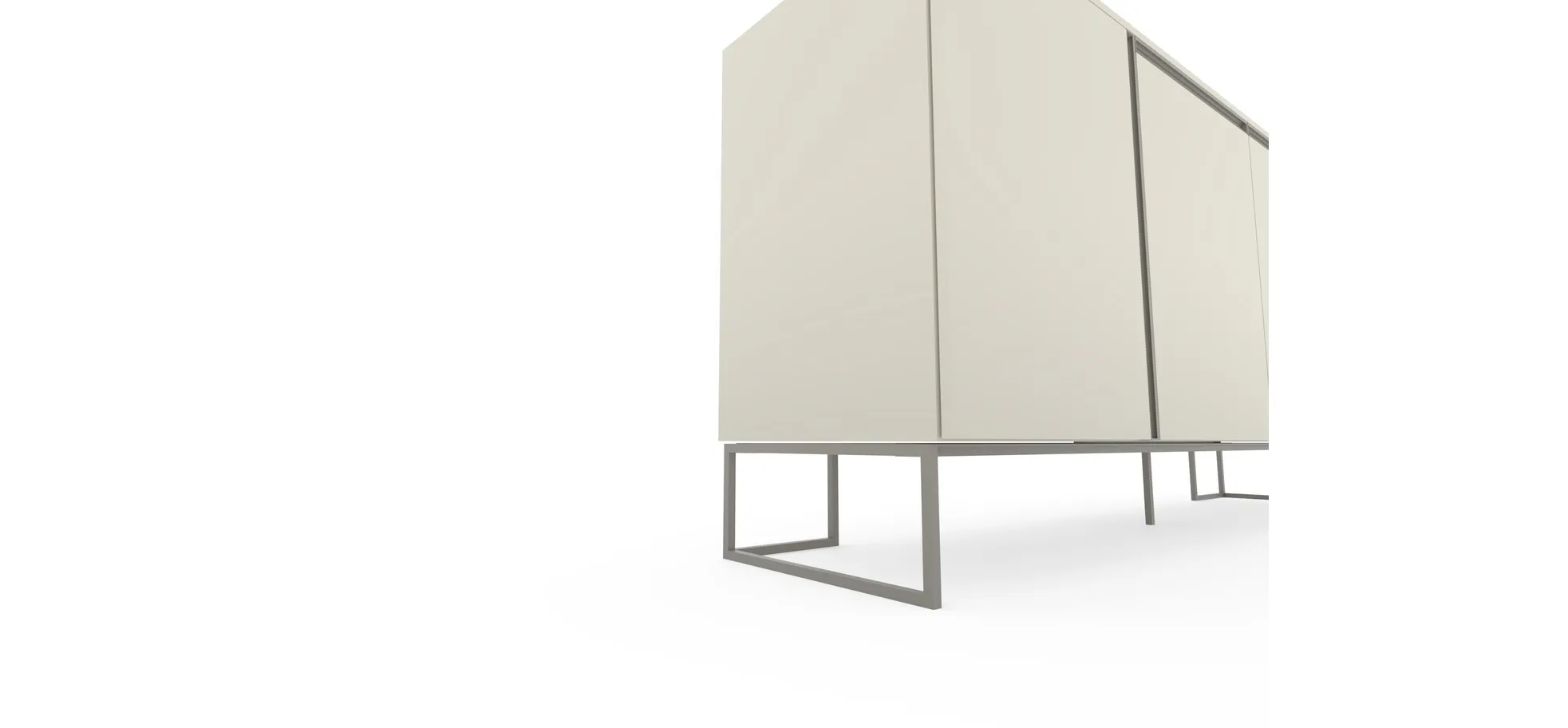 Sideboard Venzone - BHT ca. 216x95x52 cm, Lack, Hellgrau