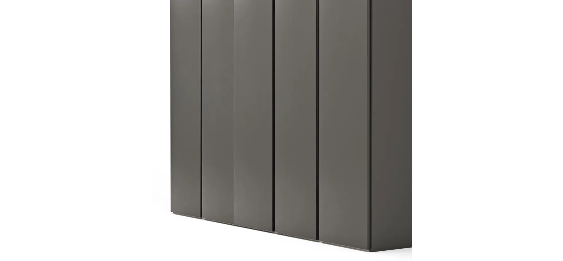 Drehtürenschrank Loretto - B ca. 254 cm, Melamin matt, Anthrazit