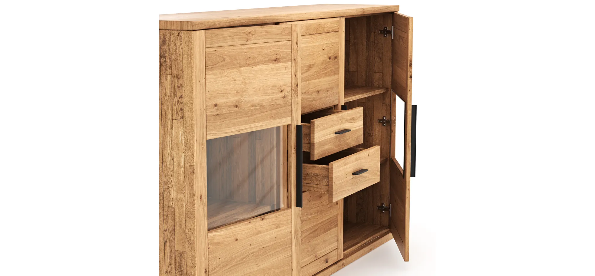 Highboard Faro 6.0 - Wildeiche massiv, natur, geölt