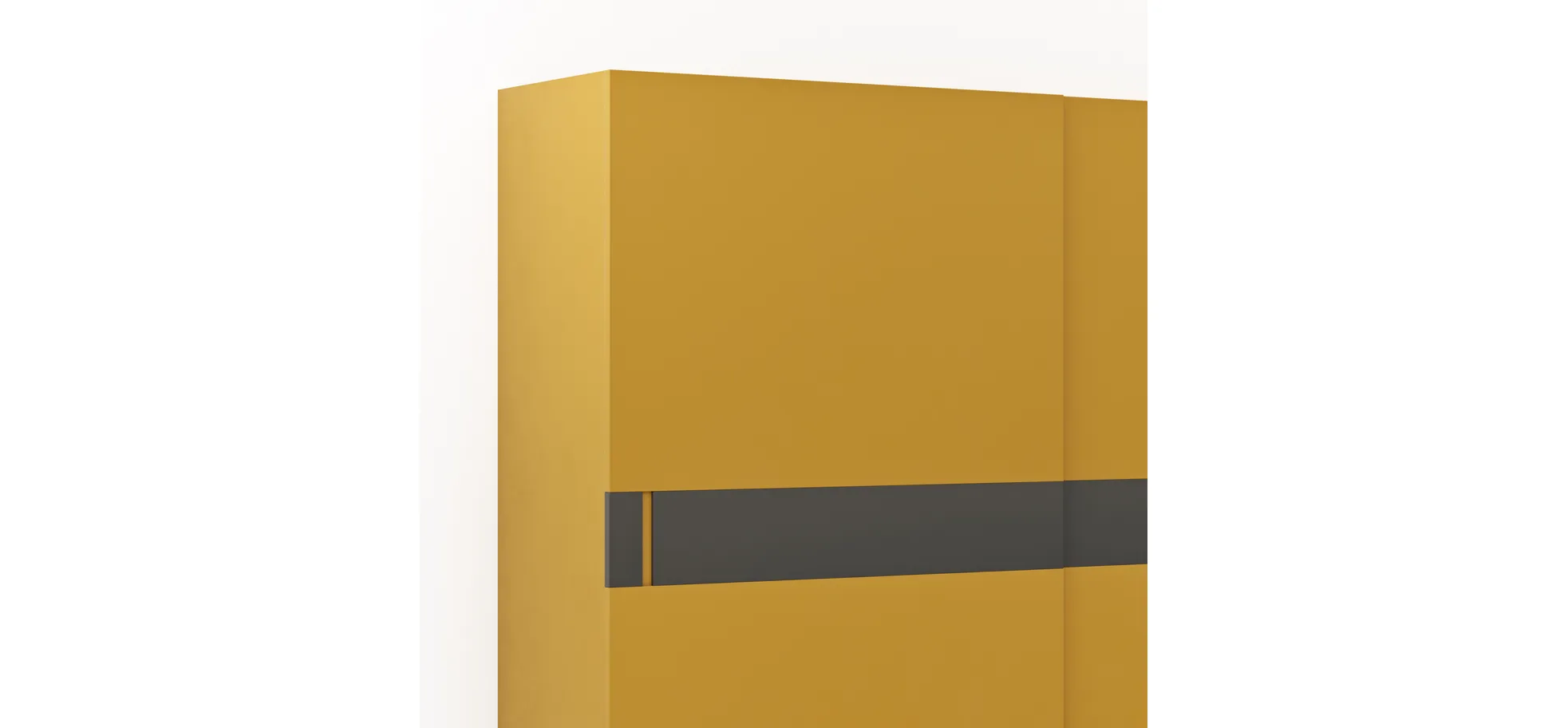 Schiebetürenschrank Loretto - B ca. 280 cm, Lack matt, Safrangelb