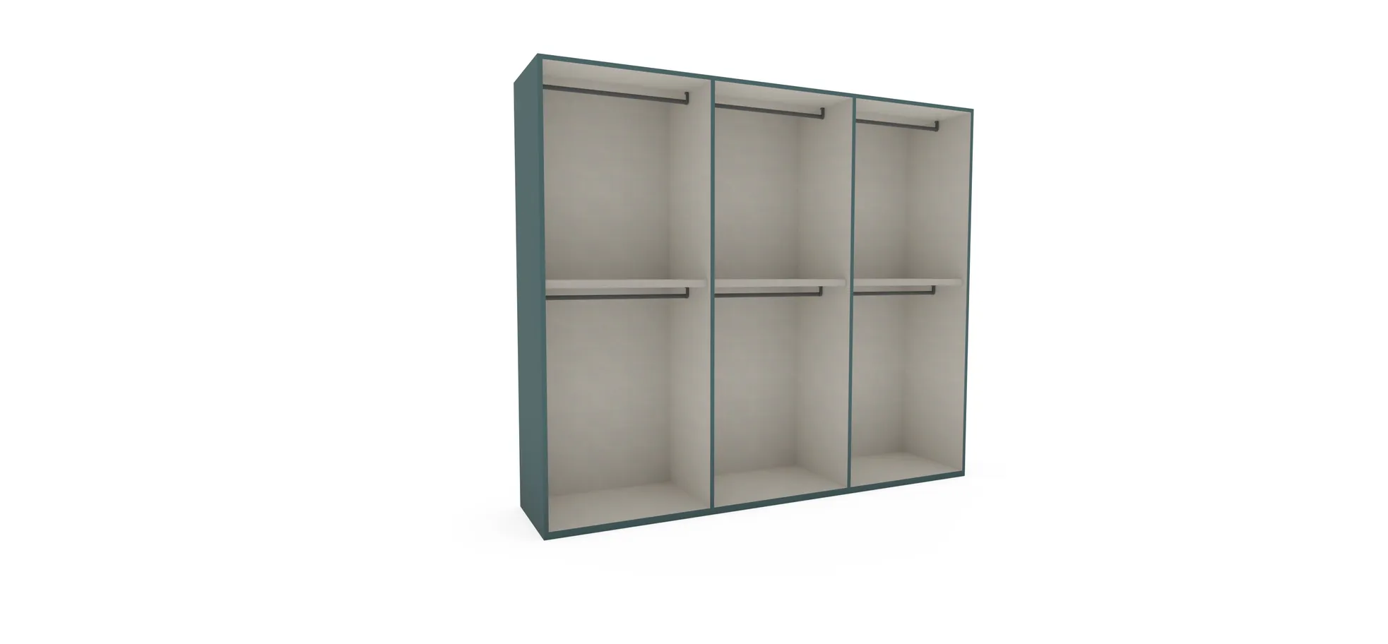 Drehtürenschrank Loretto - B ca. 280 cm, Lack matt, Salbeigrün