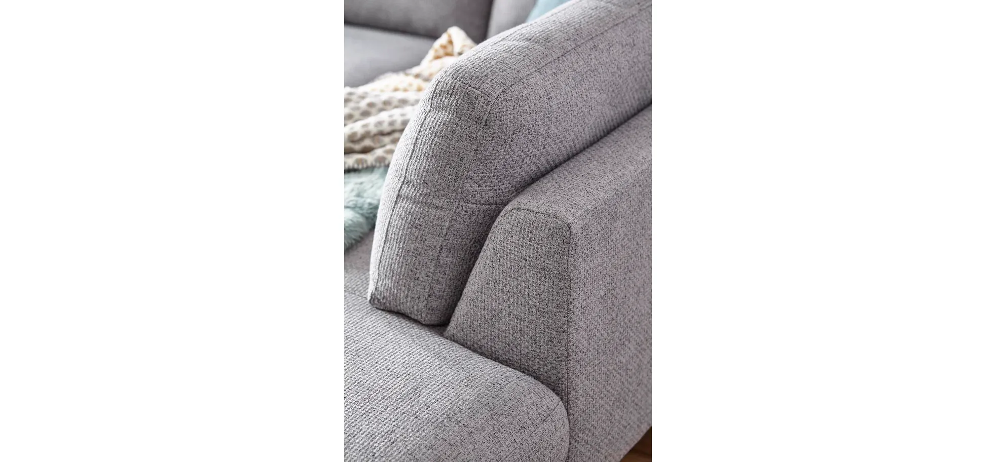 Ecksofa Oviedo - 2,5-Sitzer mit Ecke rechts, Stoff, Grau