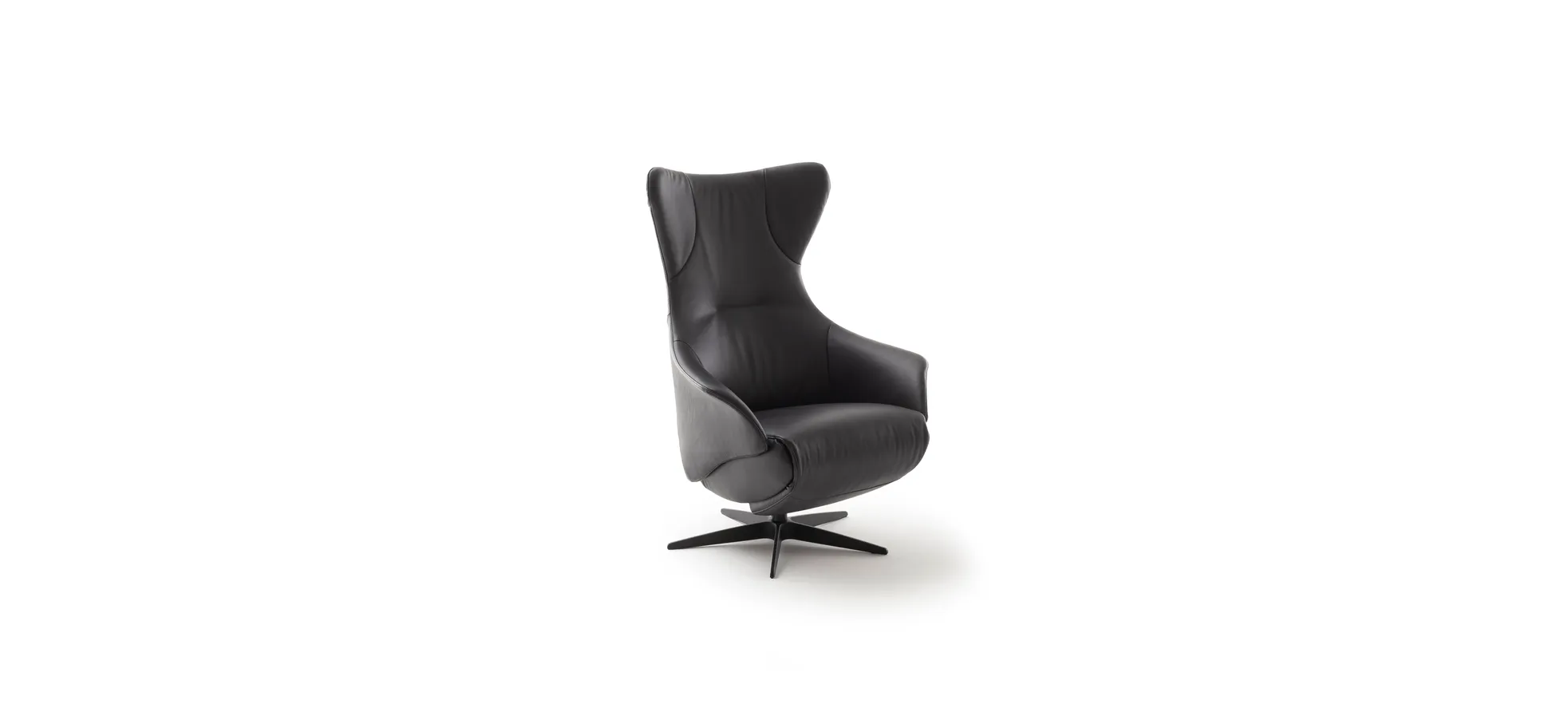 Relaxsessel Follina - Relaxfunktion (motorisch), Leder, Schwarz, Akku 143370