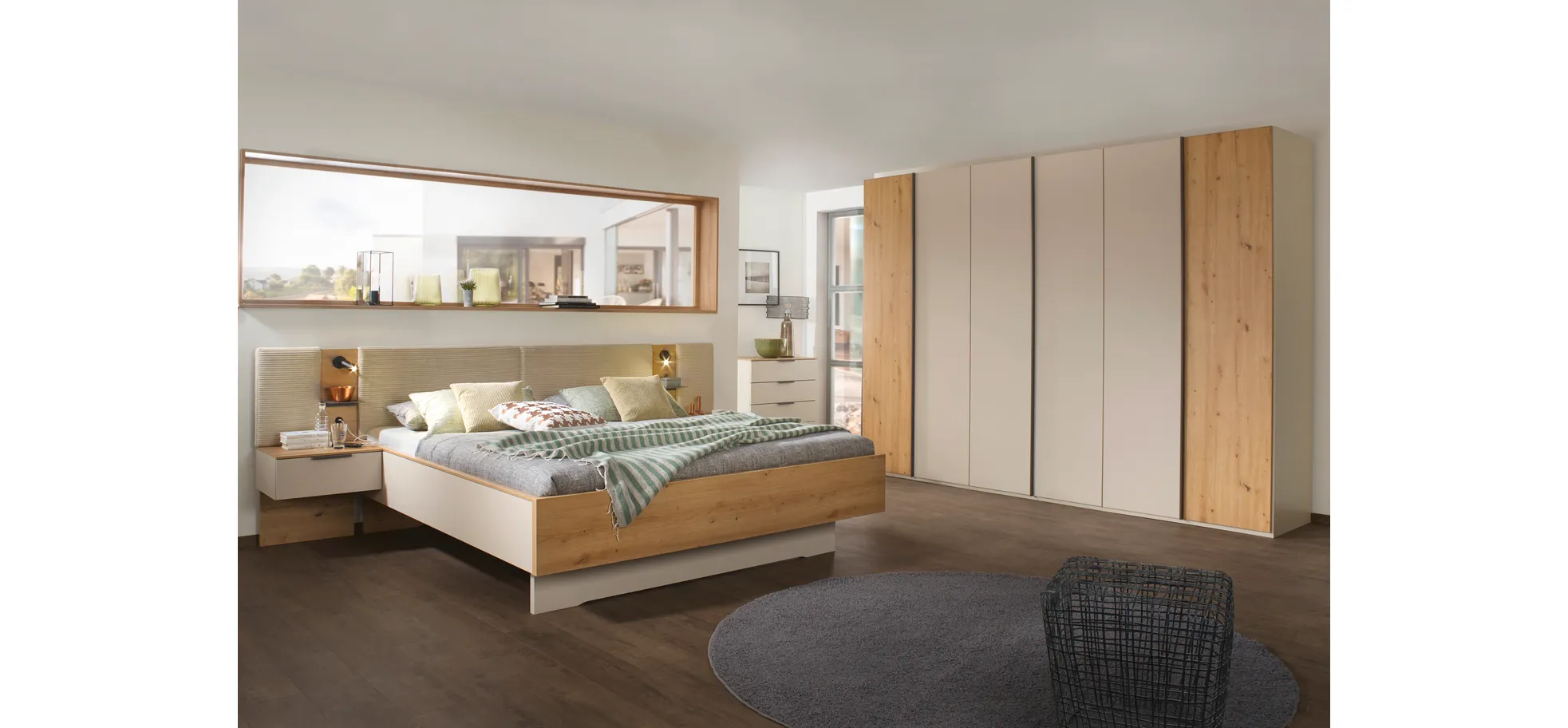 Schlafzimmer - Abs. Eiche Artisan, Champagner
