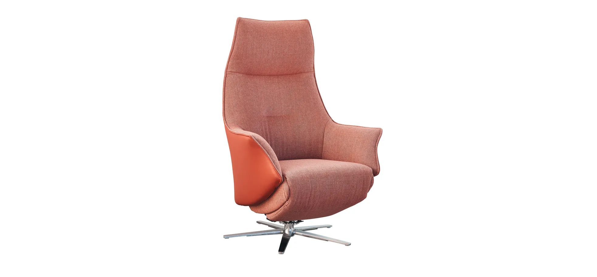 Relaxsessel Girona -  Relaxfunktion (motorisch) und Aufstehhilfe, Stoff, Leder, Rose 108313