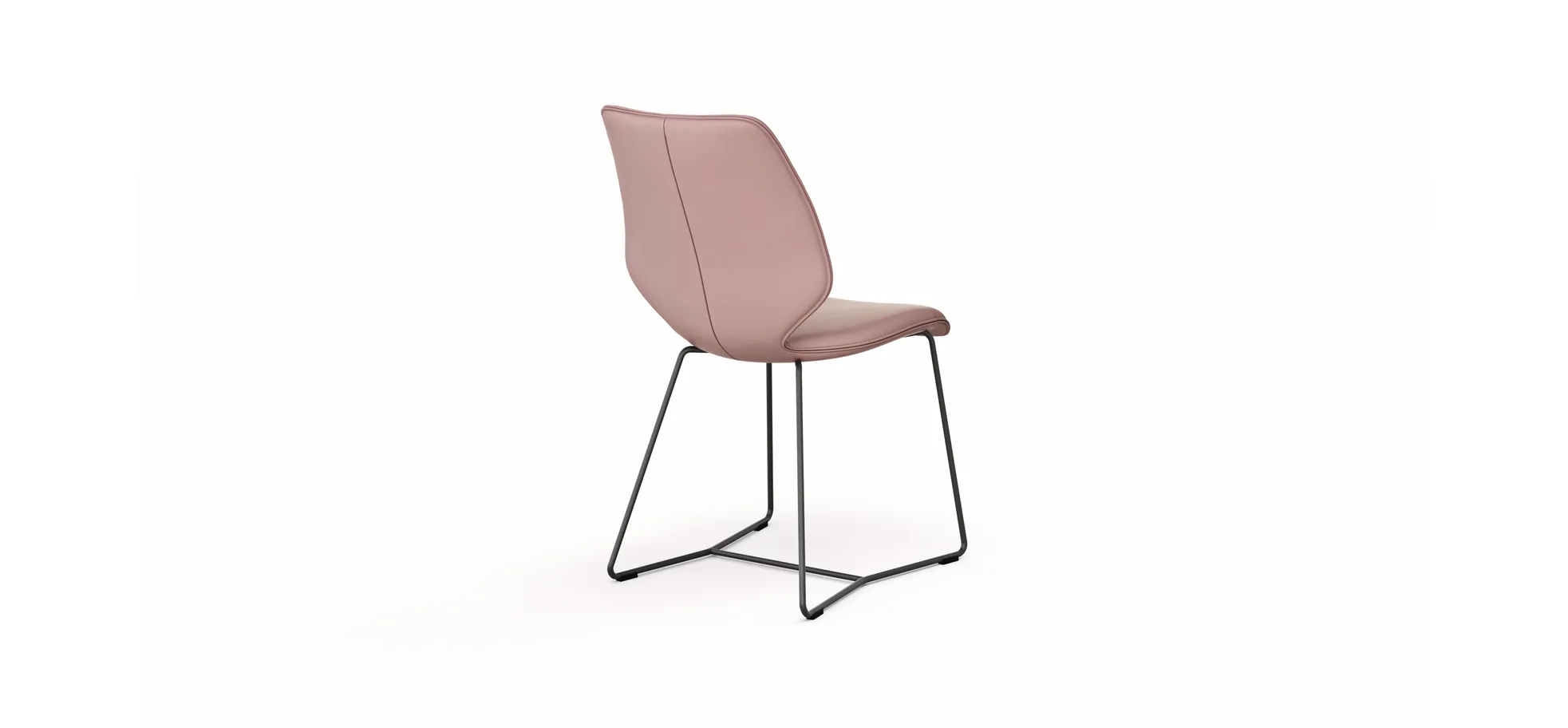 Stuhl Penthouse - Leder, Mauve, Kufen, Anthrazit