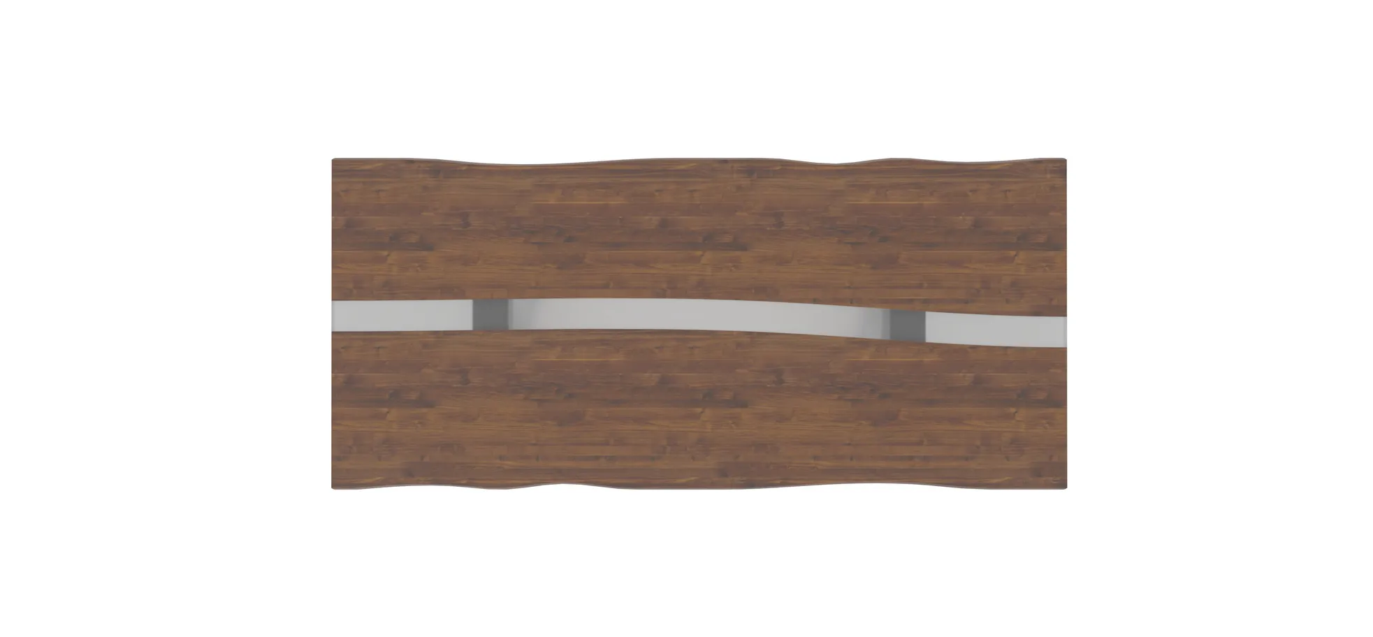 Esstisch Nera - inkl. natürlicher Baumkante, LB ca. 220x110 cm, Nussbaum massiv, Epoxy, Grau
