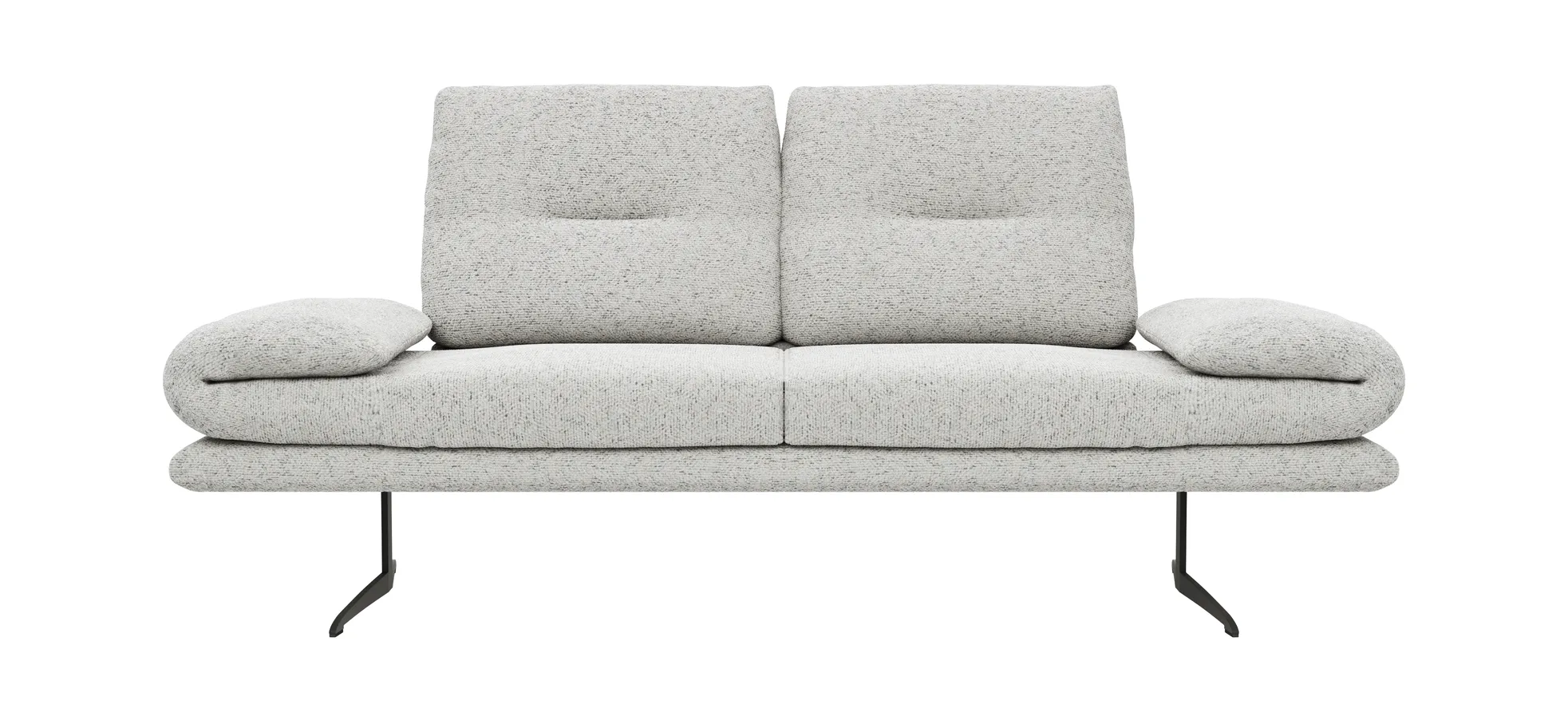 Sofa Lucero 2.0 - 2-Sitzer inkl. Drehsitz, Rollout-Armlehne und Sitztiefe verstellbar, Stoff, Offwhite 3028583