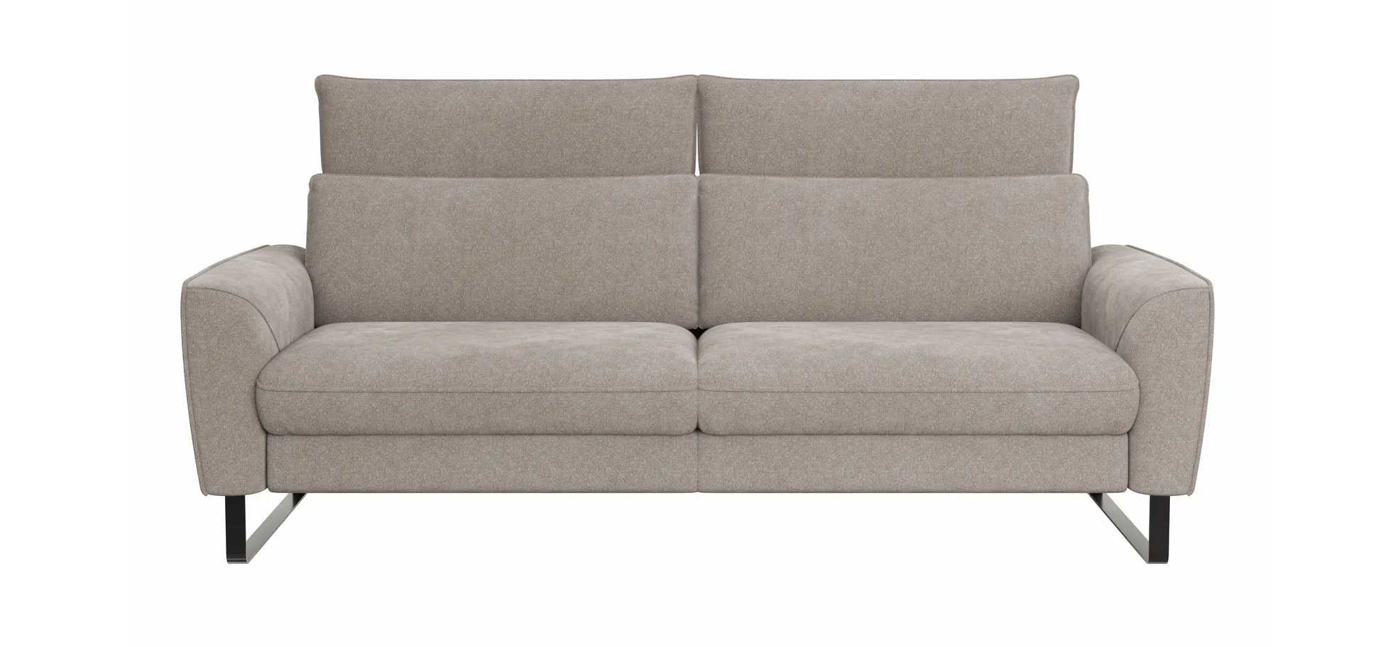 Sofa Avela - 3-Sitzer inkl. Kopfteil verstellbar, Stoff, Bisquit 1291430336