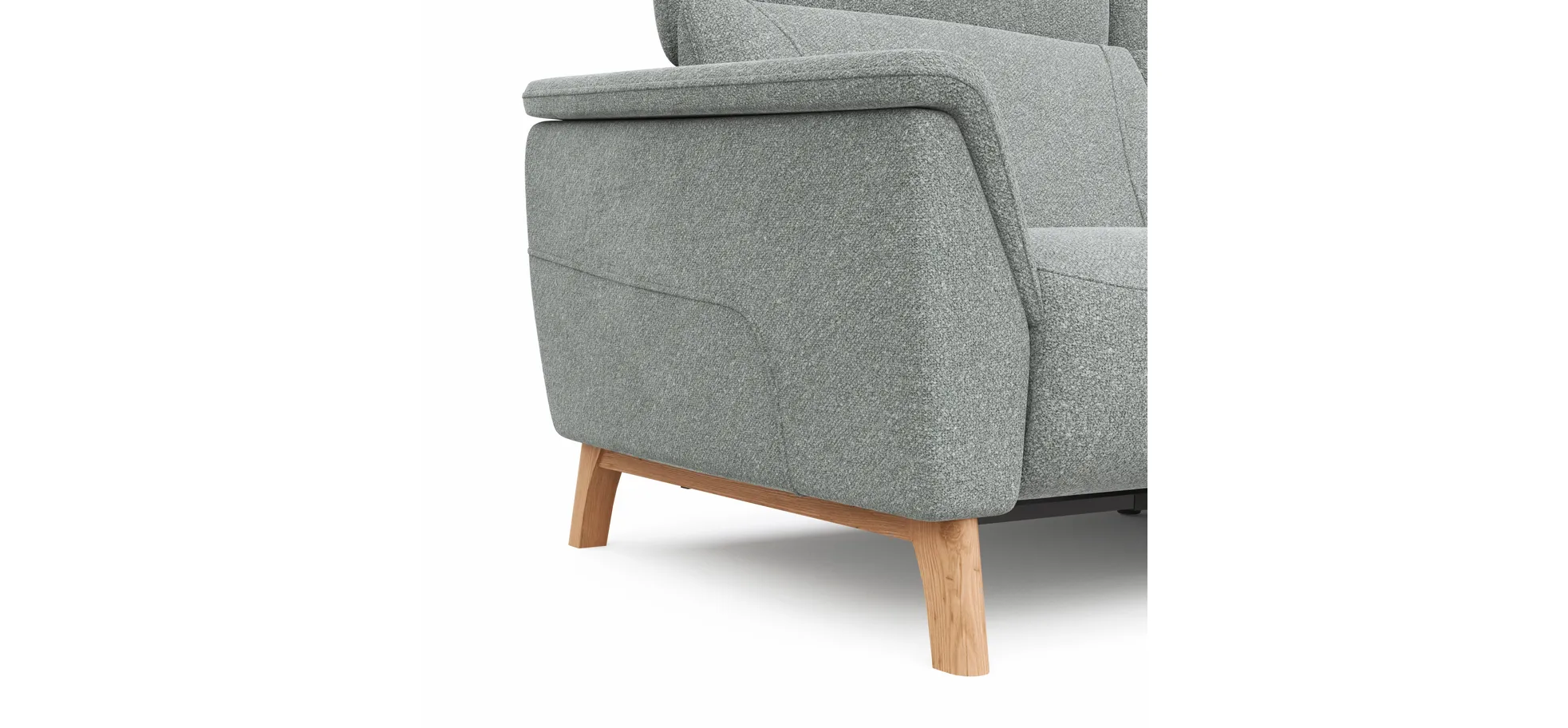 Sofa Nevin - 3-Sitzer, inkl. Relaxfunktion und Kopfteilverstellung (motorisch), Stoff, Silbergrau 