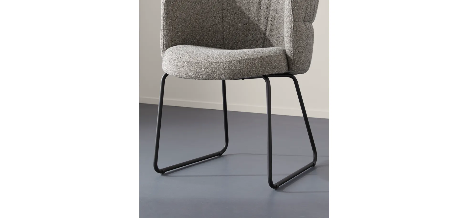 Armlehnstuhl Milana - Stoff, Grau