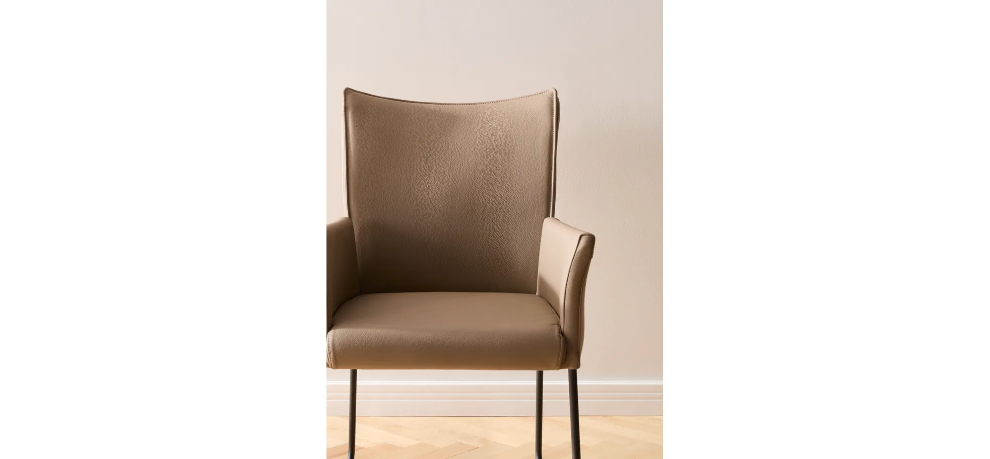 Armlehnstuhl Florea - Leder, Kitt