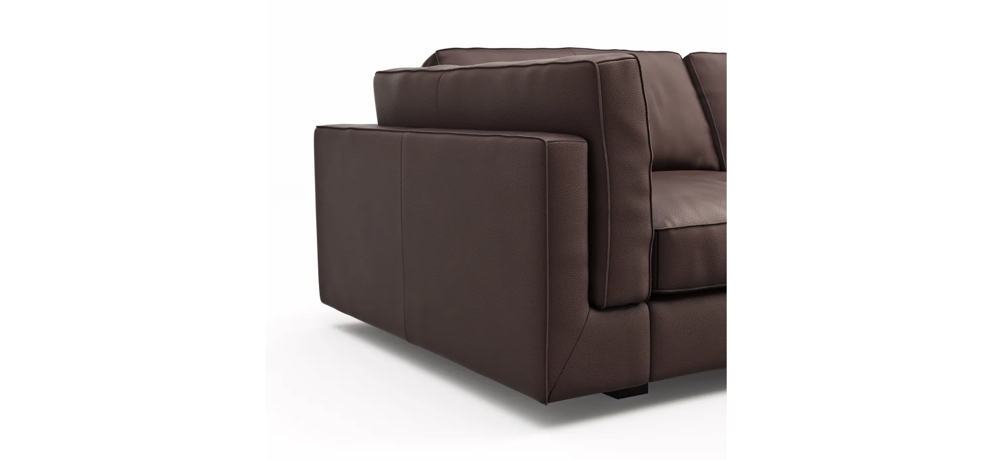 Sofa Aprino 3 - 3,5-Sitzer XL, Dickleder, Dunkelbraun, Armlehne Kissen