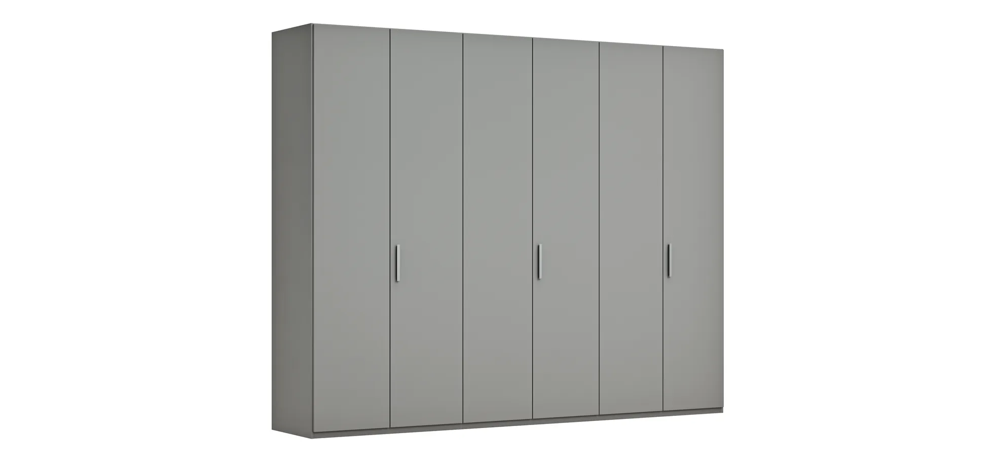 Drehtürenschrank Viana - B. ca. 299 cm, Lack, Steingrau 106197