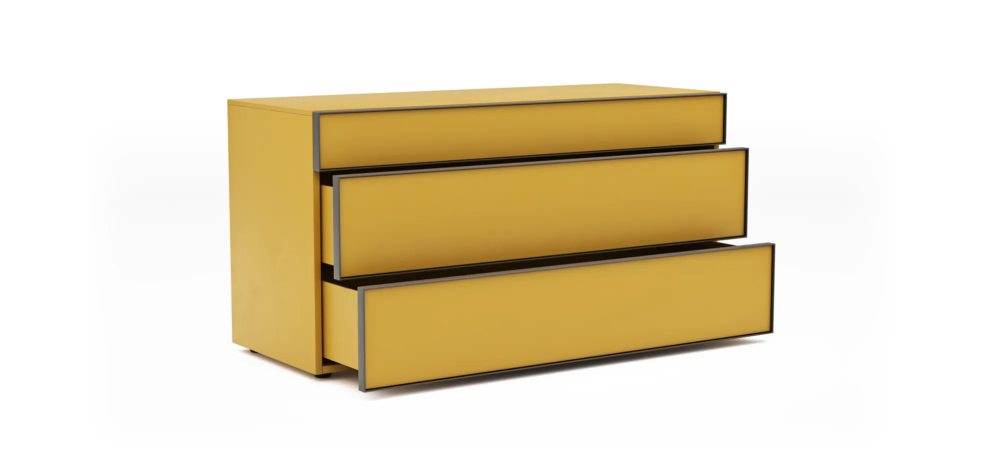 Kommode Loretto - BHT ca. 135x70x53 cm, Lack matt, Safrangelb