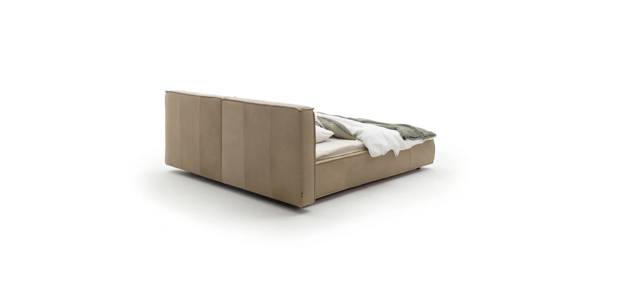 Bett Alvito - Liegefläche ca. 180x200 cm, Leder, Cappuccino