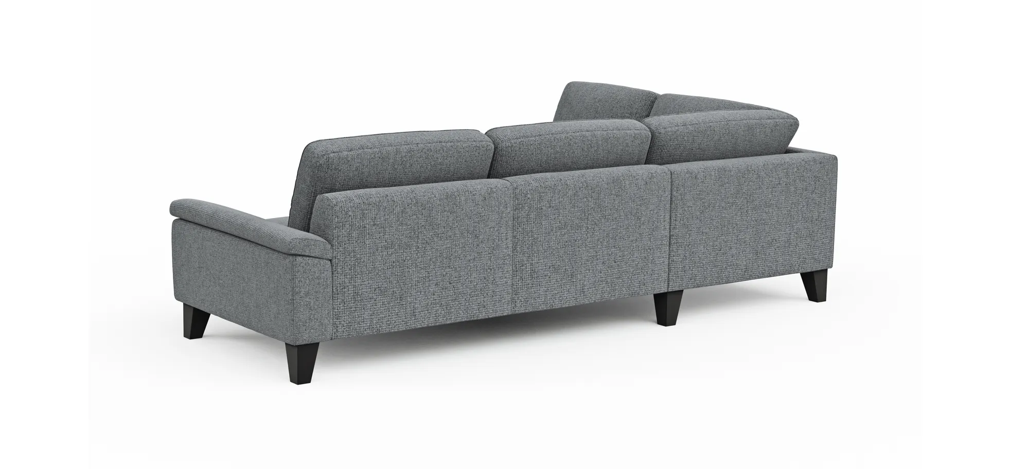 Ecksofa Oviedo - Ecke links mit 2,5-Sitzer inkl. Drehsitz, Stoff, Grau