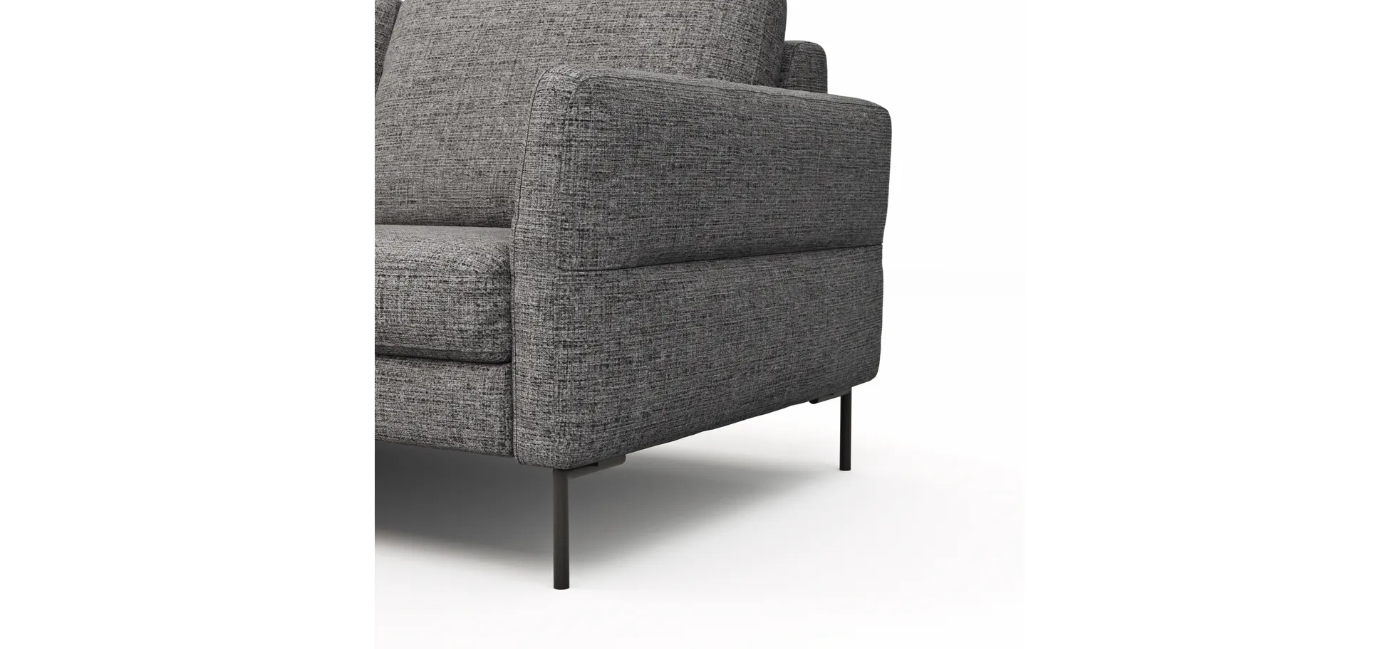 Ecksofa  Enna - Ecke links, 3-Sitzer, Sitzvorzug (motorisch), Stoff, Graphit