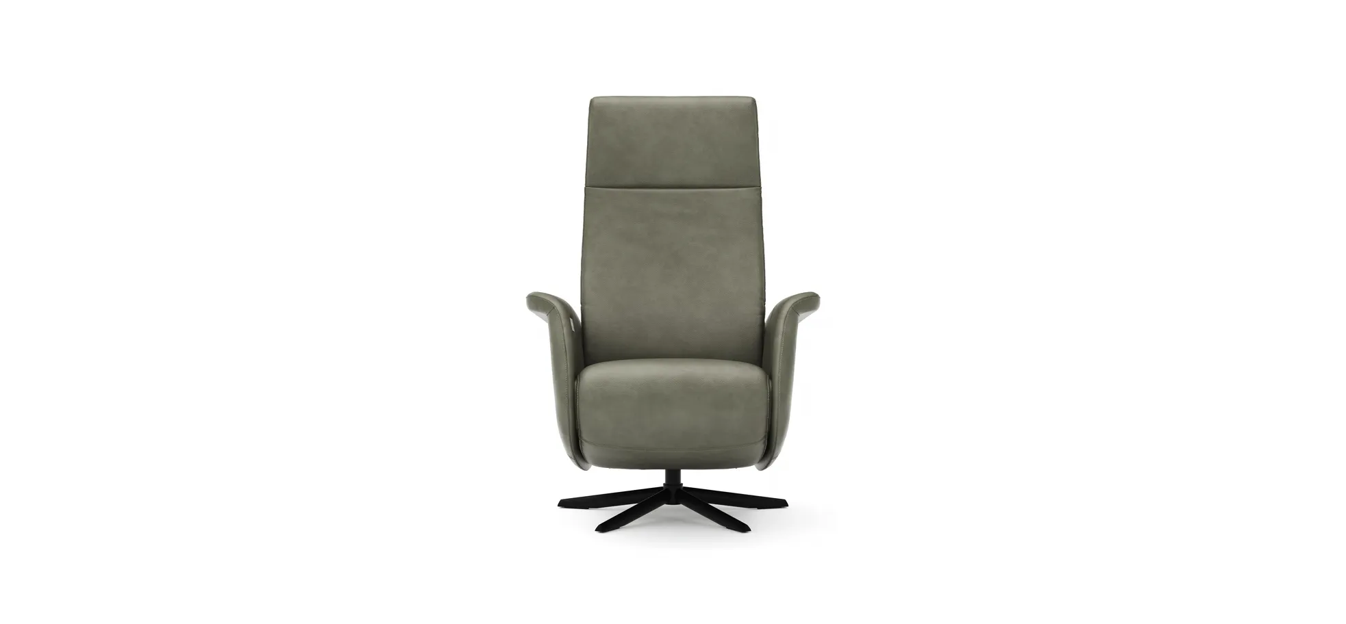 Sessel Girona - Relaxfunktion (motorisch), Leder, Moos