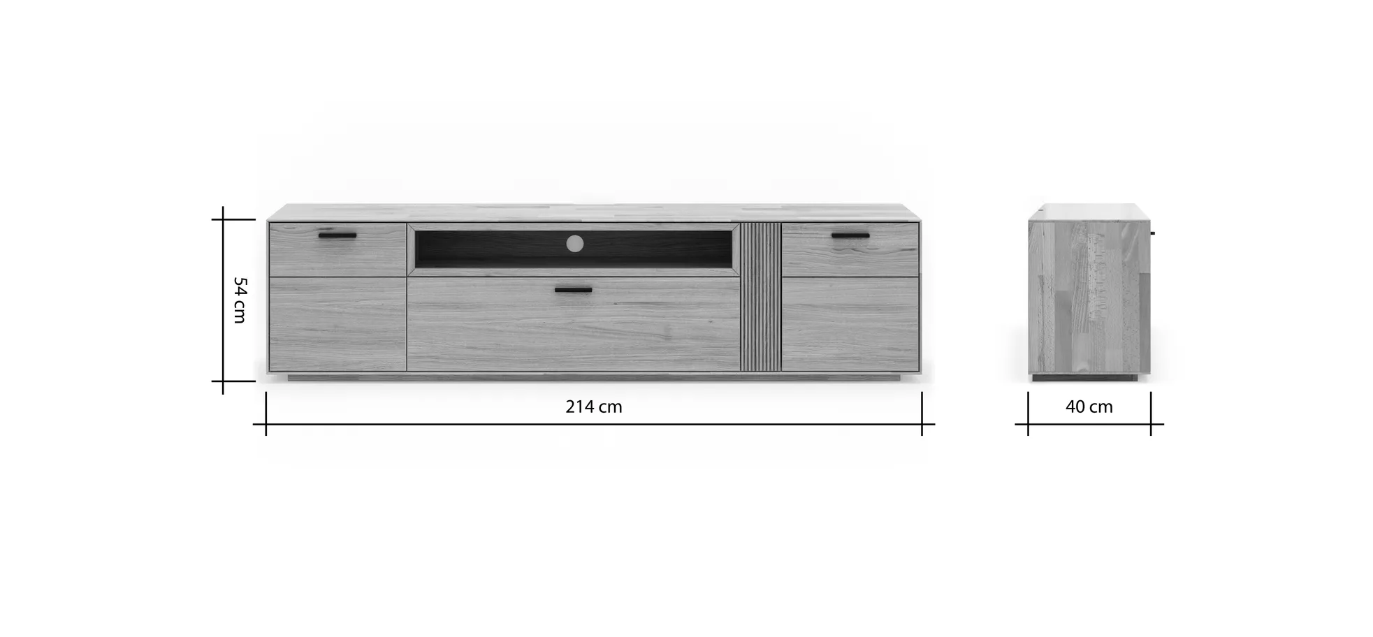 Lowboard Estana - Eiche massiv, legno