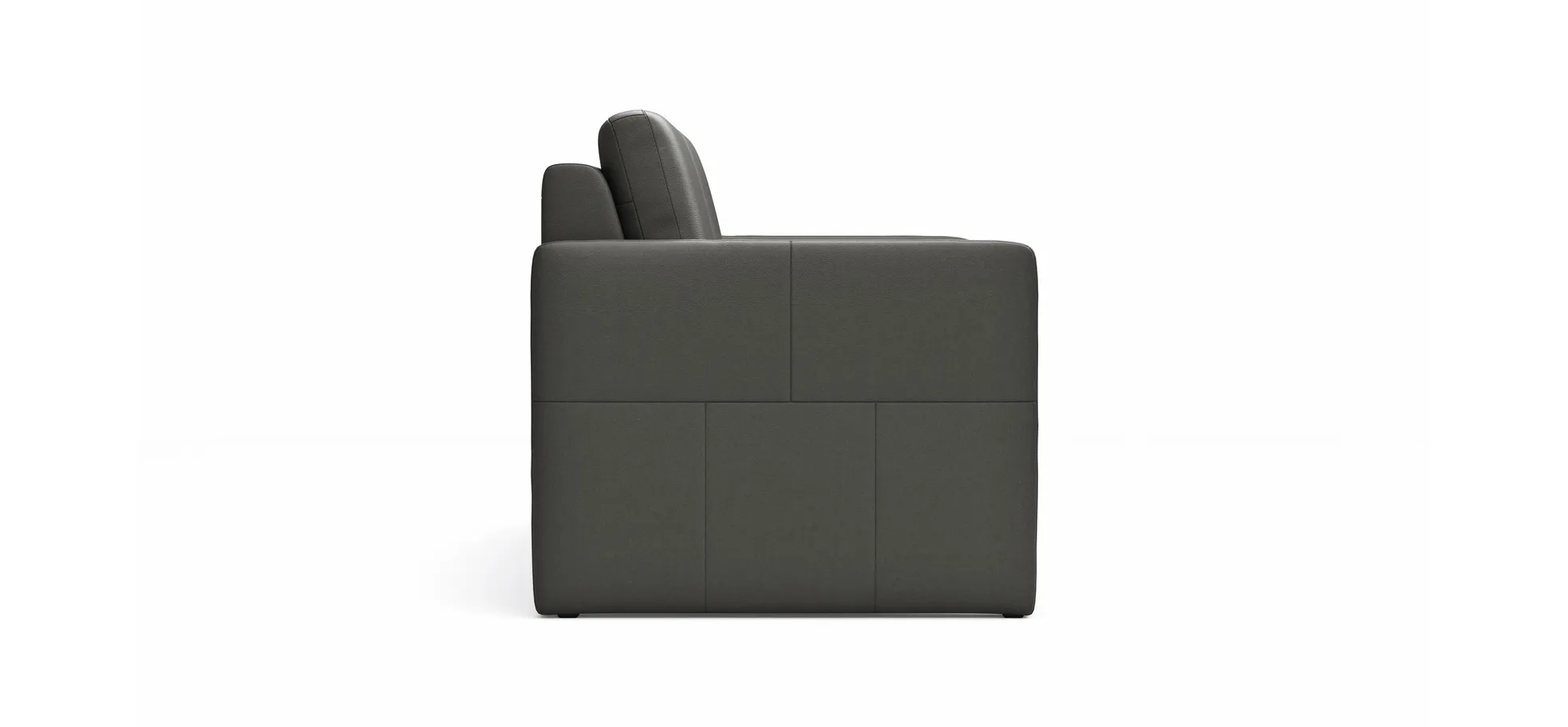 Sofa Arima - 2-Sitzer, Leder, Anthrazit