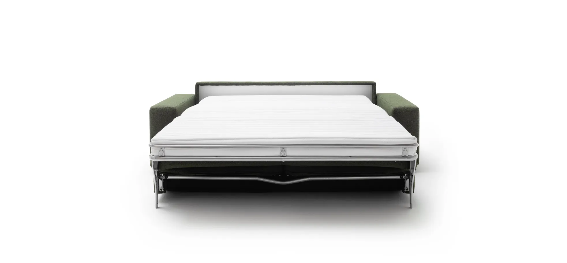 Sofa Nuoro - 3-Sitzer inkl. Schlaffunktion, Stoff, Olivgrün