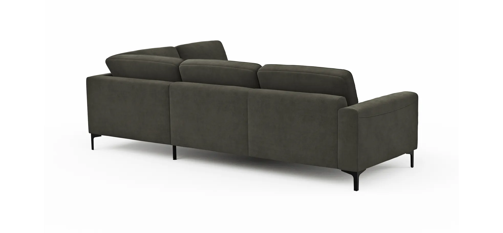 Ecksofa Oviedo - Ecke links mit 2,5-Sitzer, Stoff, Braungrün