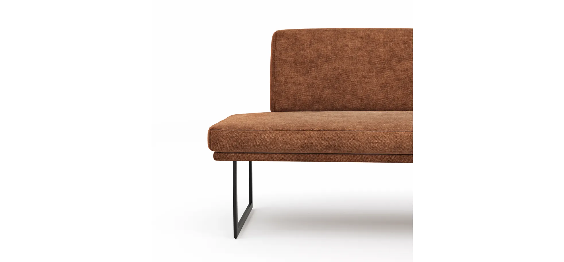 Eckbank Valloni - Breite ca. 311x192 cm, Stoff, Rostbraun