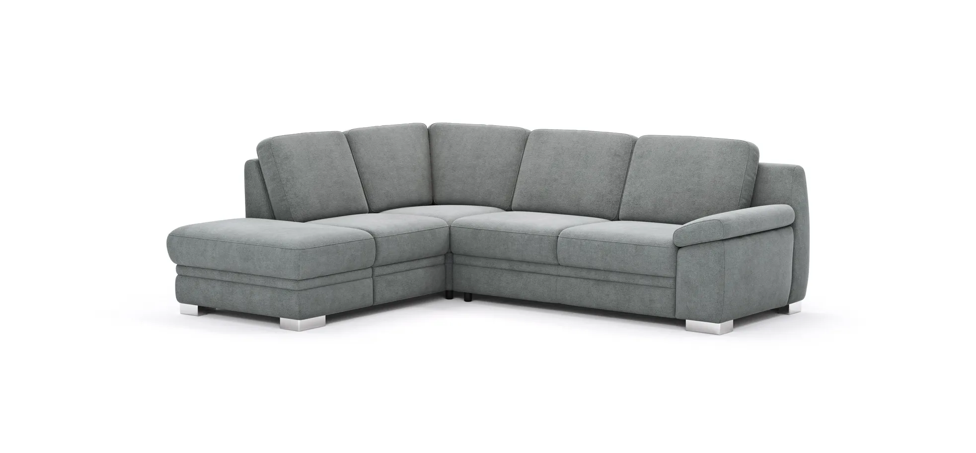 Ecksofa Tavira - Ecke links und 2,5-Sitzer rechts, Stoff, Grau