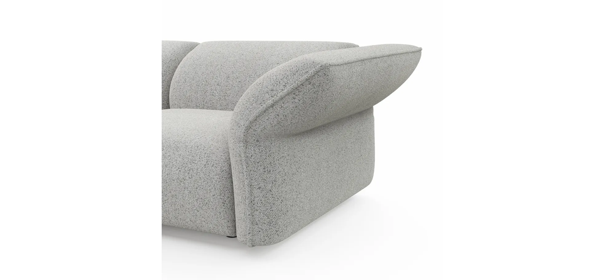 Ecksofa Motone - Ecke links mit 2,5-Sitzer, Stoff, Hellgrau