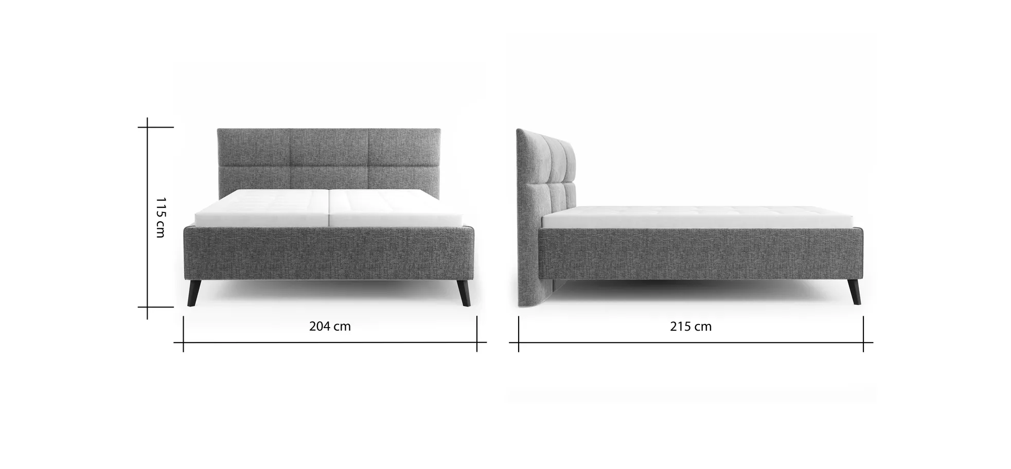 Bettgestell Carmen - Liegefläche ca. 180x200cm, Stoff, Moos