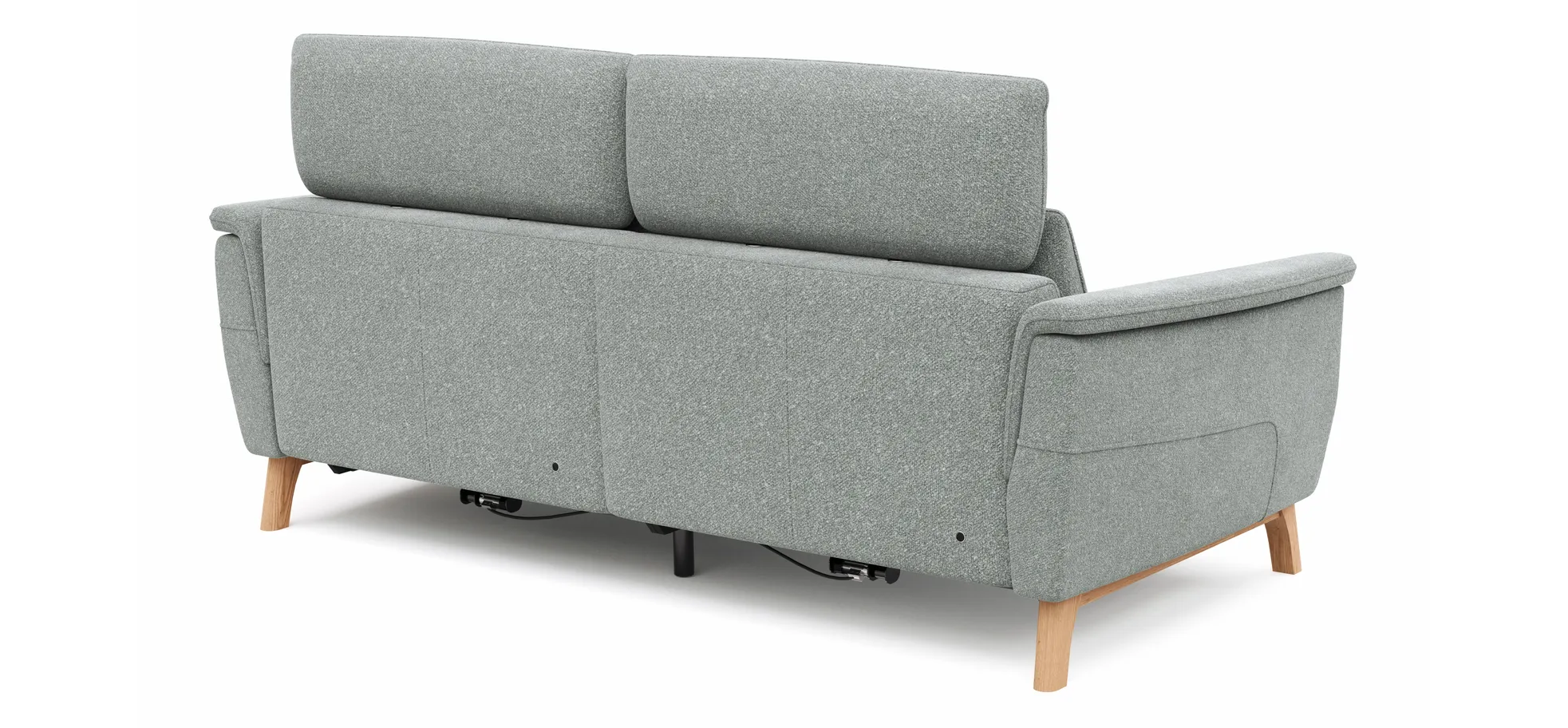 Sofa Nevin - 3-Sitzer, inkl. Relaxfunktion und Kopfteilverstellung (motorisch), Stoff, Silbergrau 