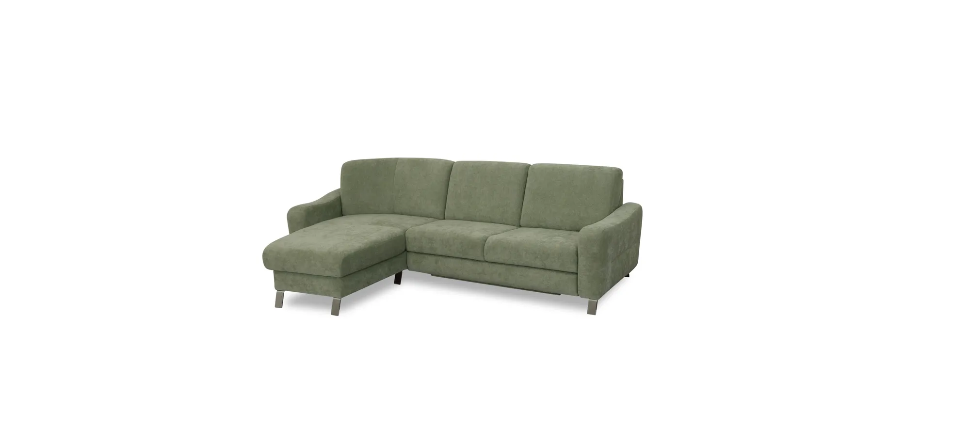 Ecksofa Colombia - Longchair links und 2,5-Sitzer, Stoff, Braungrün