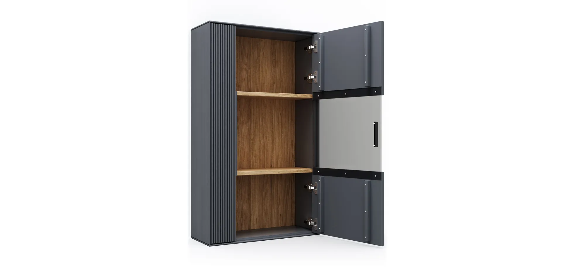 Hängevitrine Estana - Eiche massiv, Anthrazit
