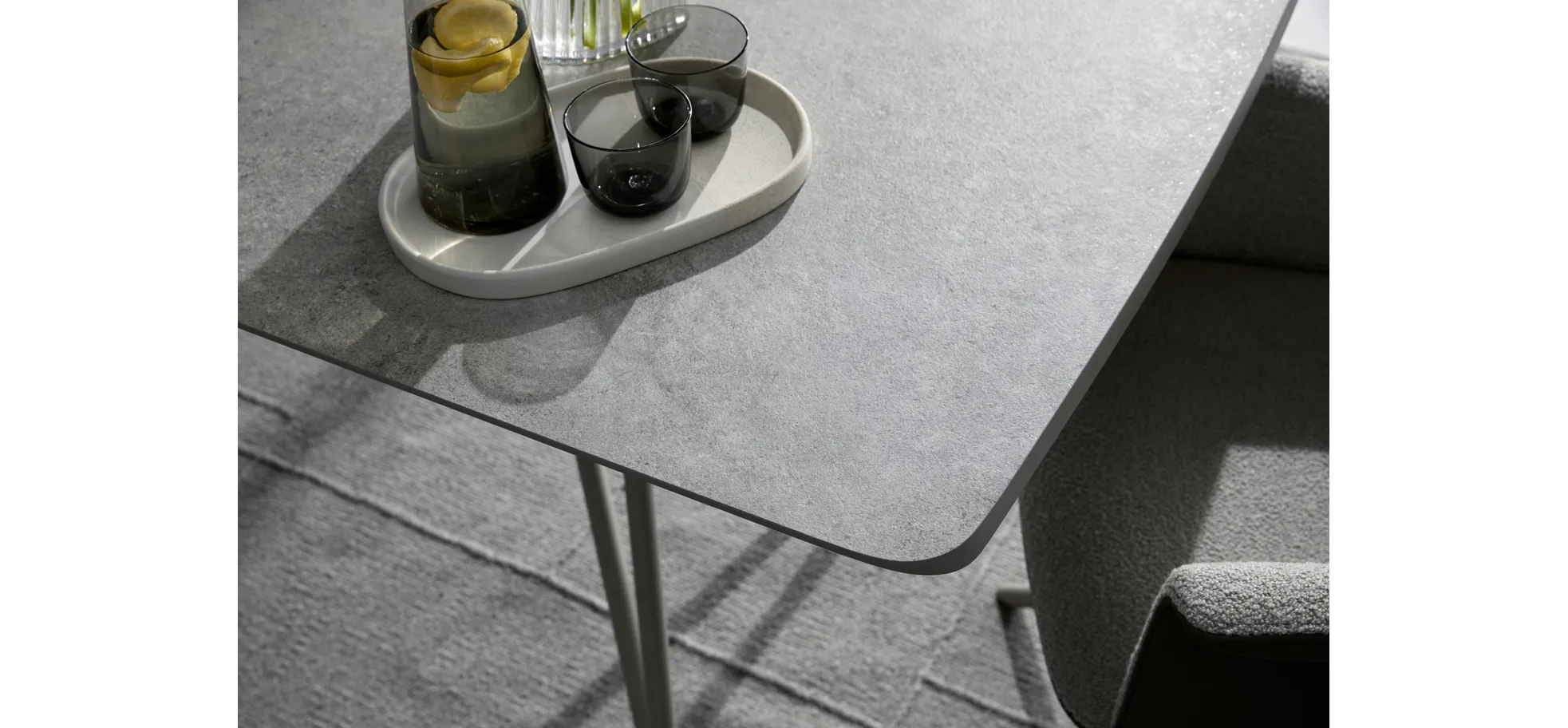 Esstisch Sedana - LB ca. 200x100 cm, HPL, Grau