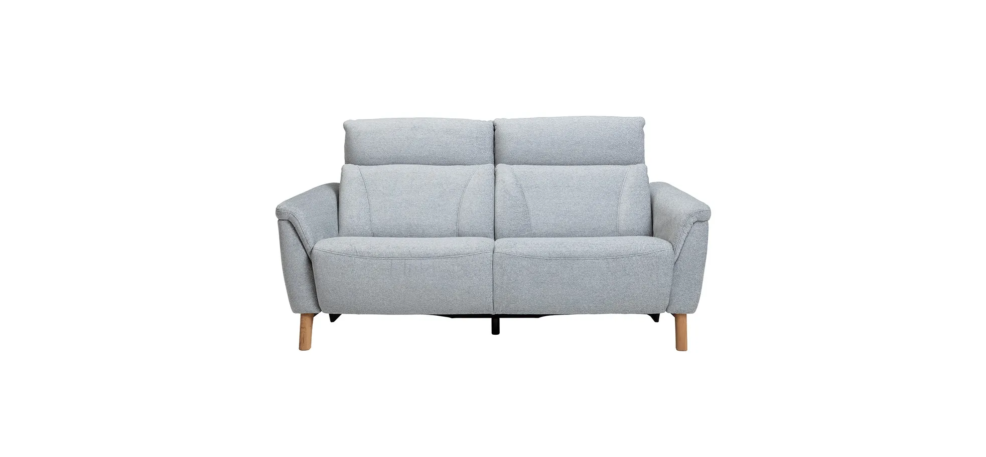 Sofa Nevin - 2,5-Sitzer inkl. Sitzvorzug (motorisch) und Kopfpolsterverstellung, Stoff, Silbergrau 9150470