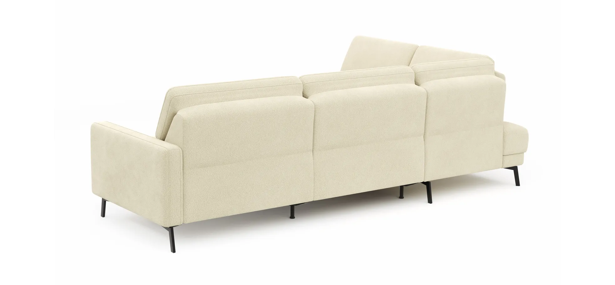 Ecksofa Valera - Ecke mit 3-Sitzer rechts inkl. Rückenlehne verstellbar und Relaxfunktion motorisch, Stoff, Natur