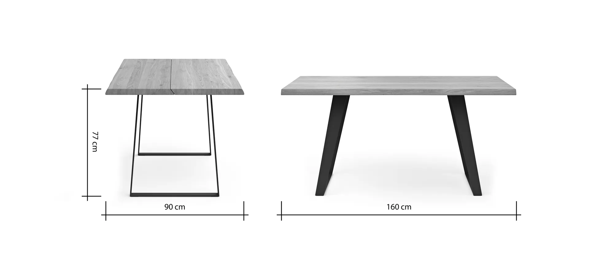 Esstisch Talara Lina - LB. ca. 160x90cm, Wildeiche Natur
