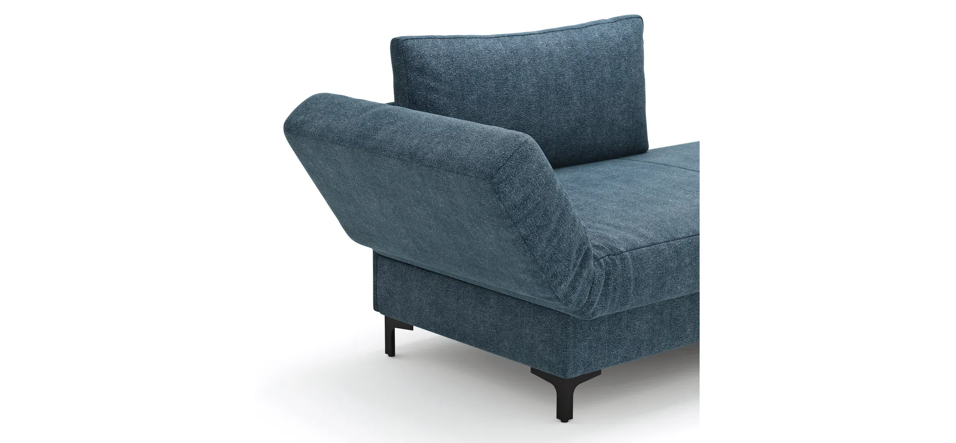 Schlafsofa Verano - Ausrichtung links inkl. Schlaffunktion und Bettkasten, Stoff, Petrol